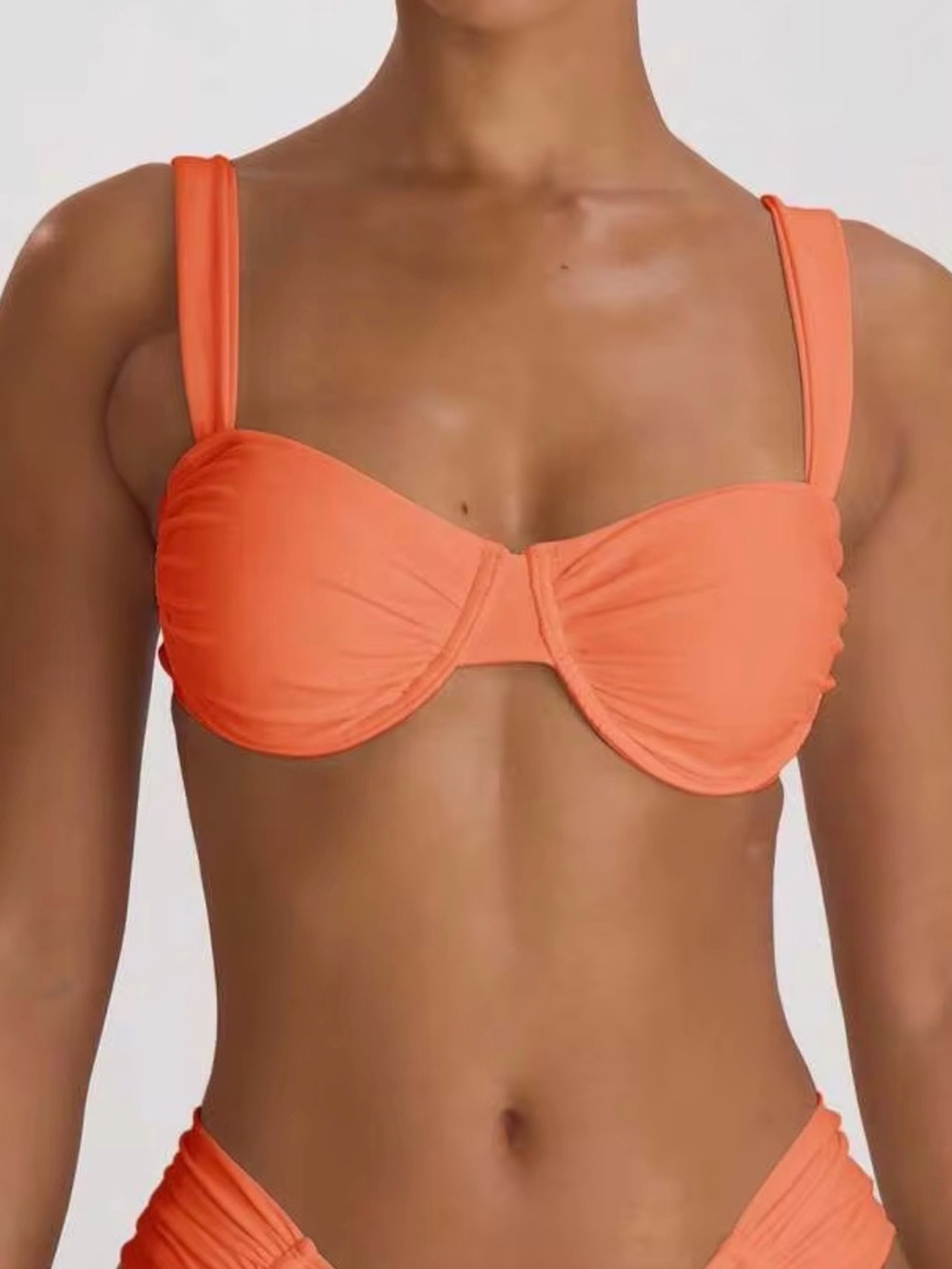 Underwire Bikini Top in Coral Orange